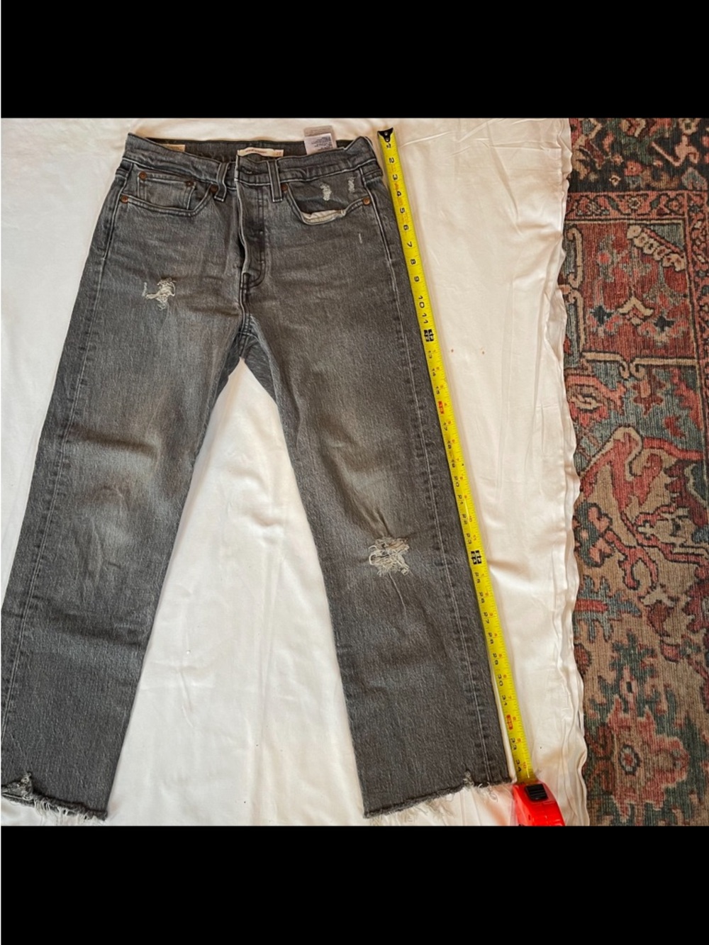 Women’s Distressed Gray Jeans - Classic Straight Fit 8